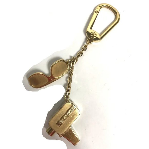 LOUIS VUITTON Porte cles-Cannes Bag Charm Key Holder Metal Gold - Picture 1 of 7